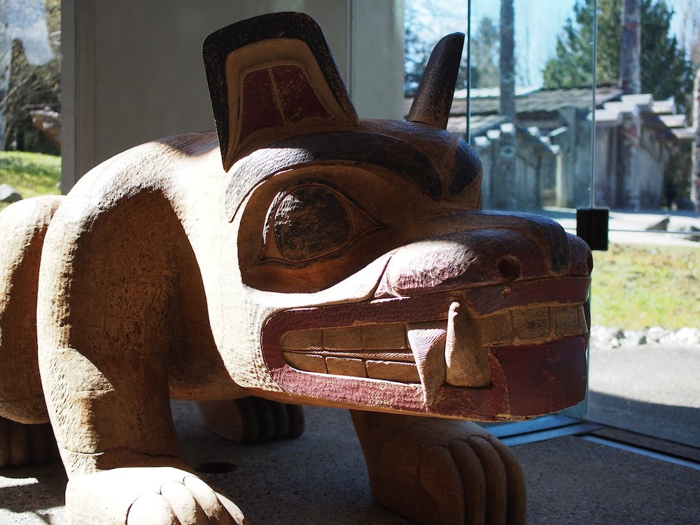 A red cedar bear by Haida artist Bill Reid